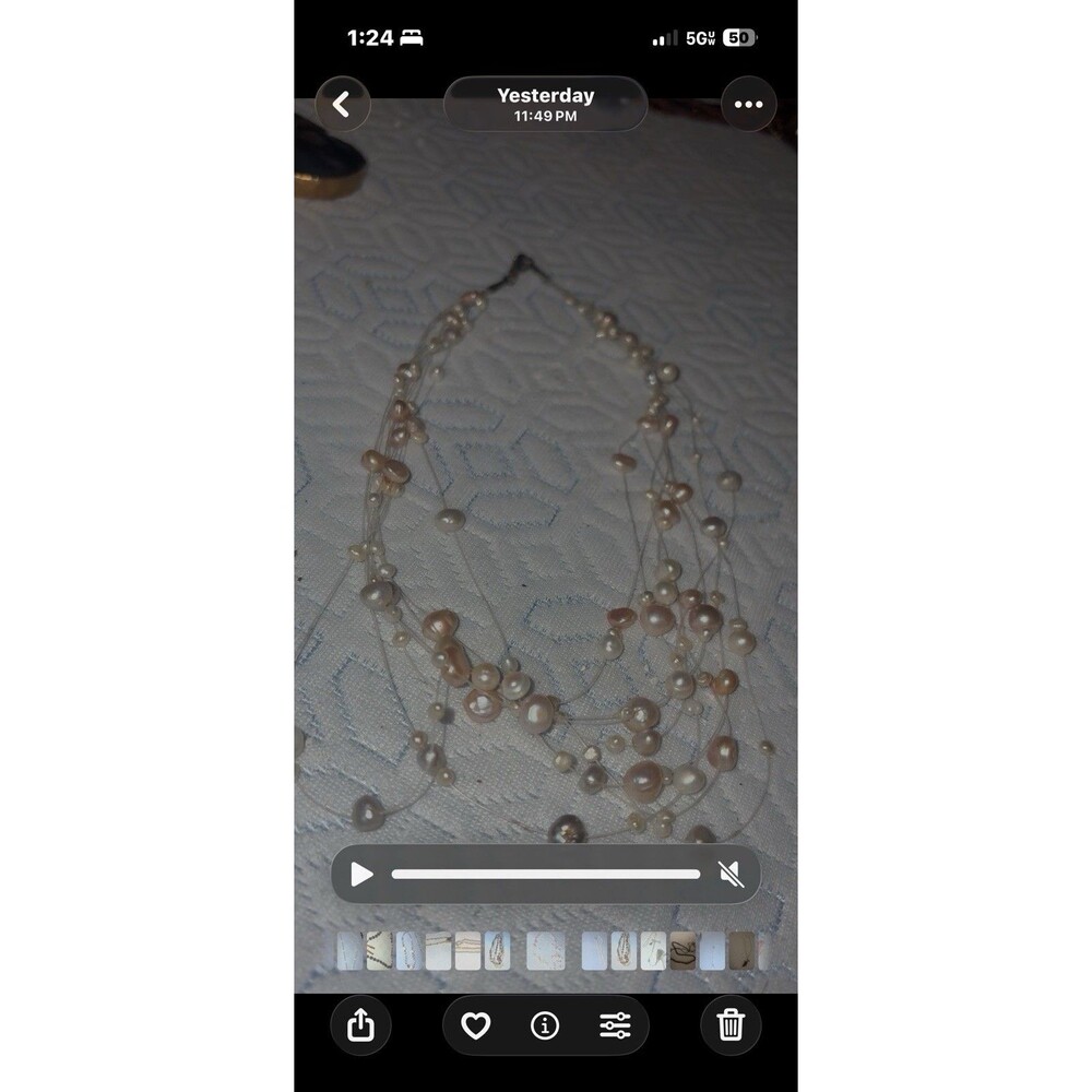 Pink Pearl Strand Necklace 9"